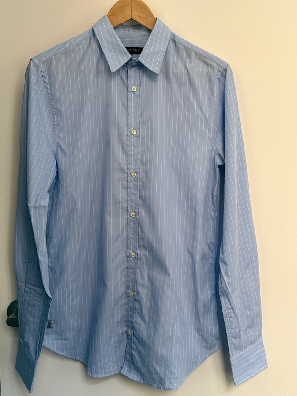 Men's Light Blue Pinstripe Dress Shirt by